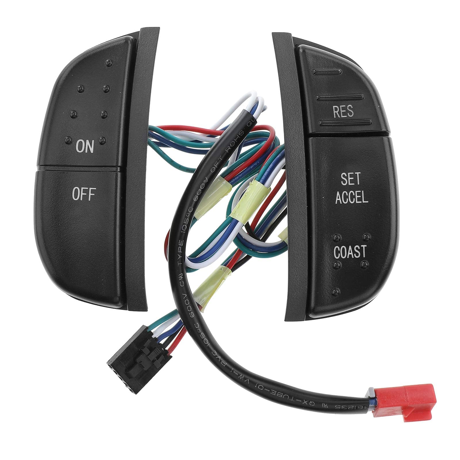 A-Premium Steering Wheel Mounted Cruise Control Switch, With Green Backlight, Compatible With Ford F-150/250/350 1997-2004, F-15