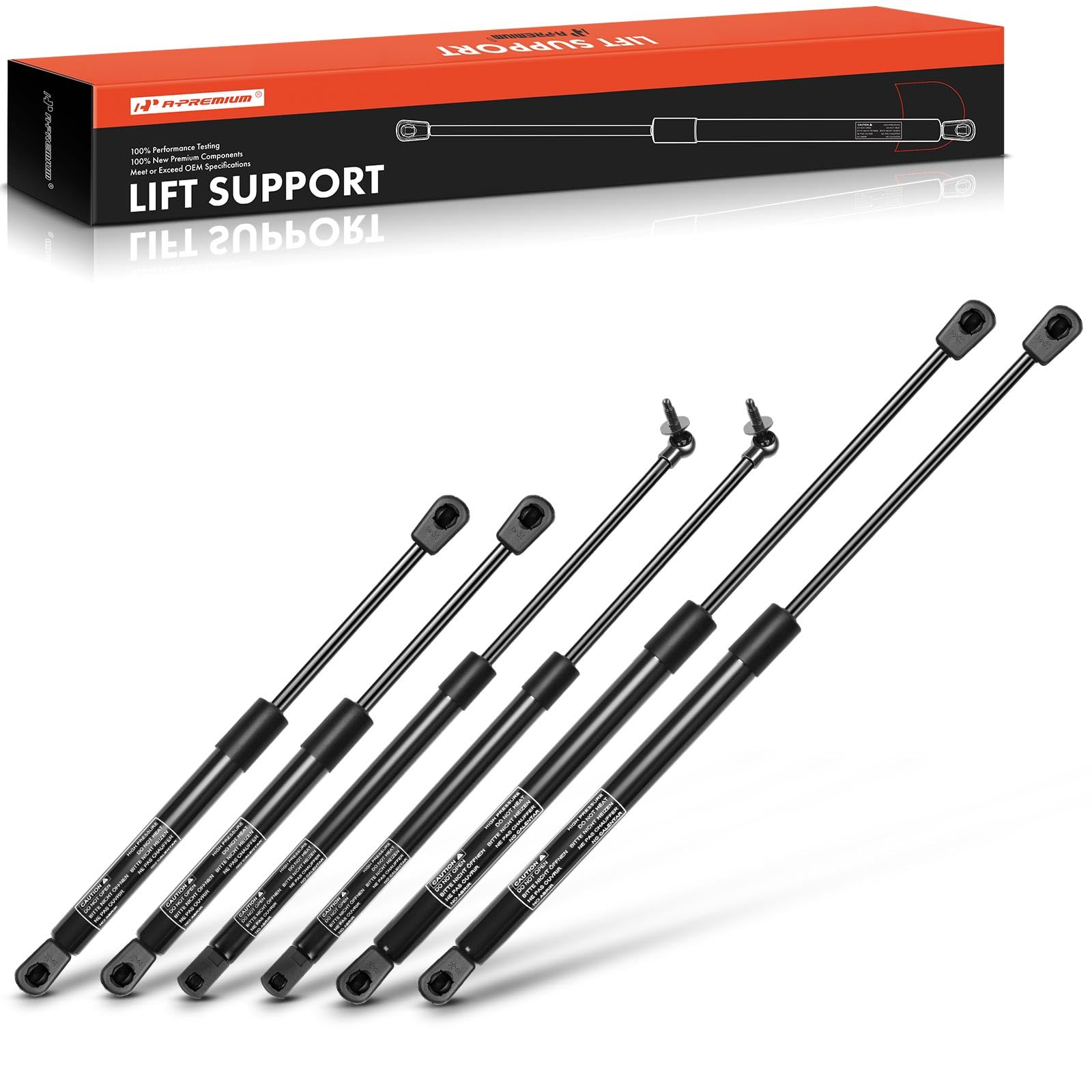 A-Premium Hood Tailgate And Rear Window Lift Supports Shock Struts Compatible With Select Jeep Models - Grand Cherokee Wj 1999 2