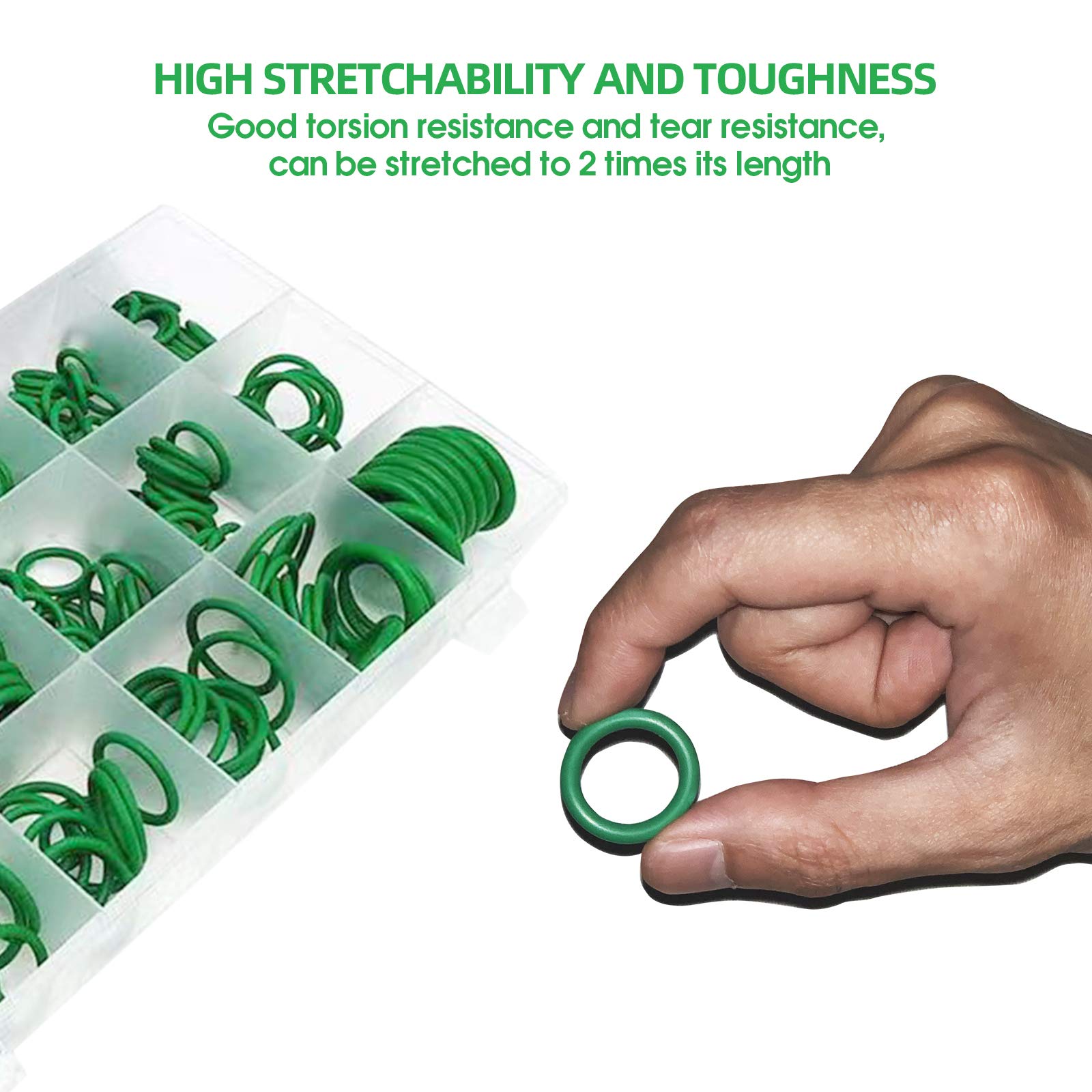 Boatsea 270Pcs Rubber O Ring Kits 18 Sizes Sealing Gasket Washer Made Of Nitrile Rubber, Automotive Ac O-Rings Kit, O-Ring Assor