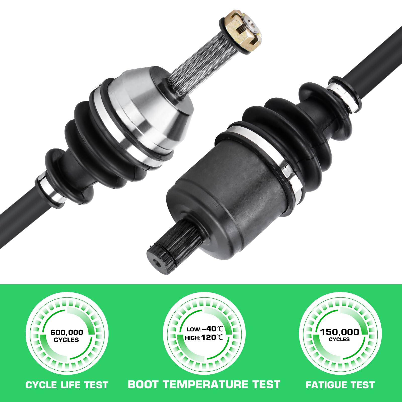 Youxmoto Front Left/Right Cv Axle Fit For Polaris Ranger Midsize 500 570 (Crew Eps)/ Ev/Etx 2015 2016 2017 2018 2019 2020 2021 2022, 4340 Chromoly Steel Drive Half Shaft, For 1333238