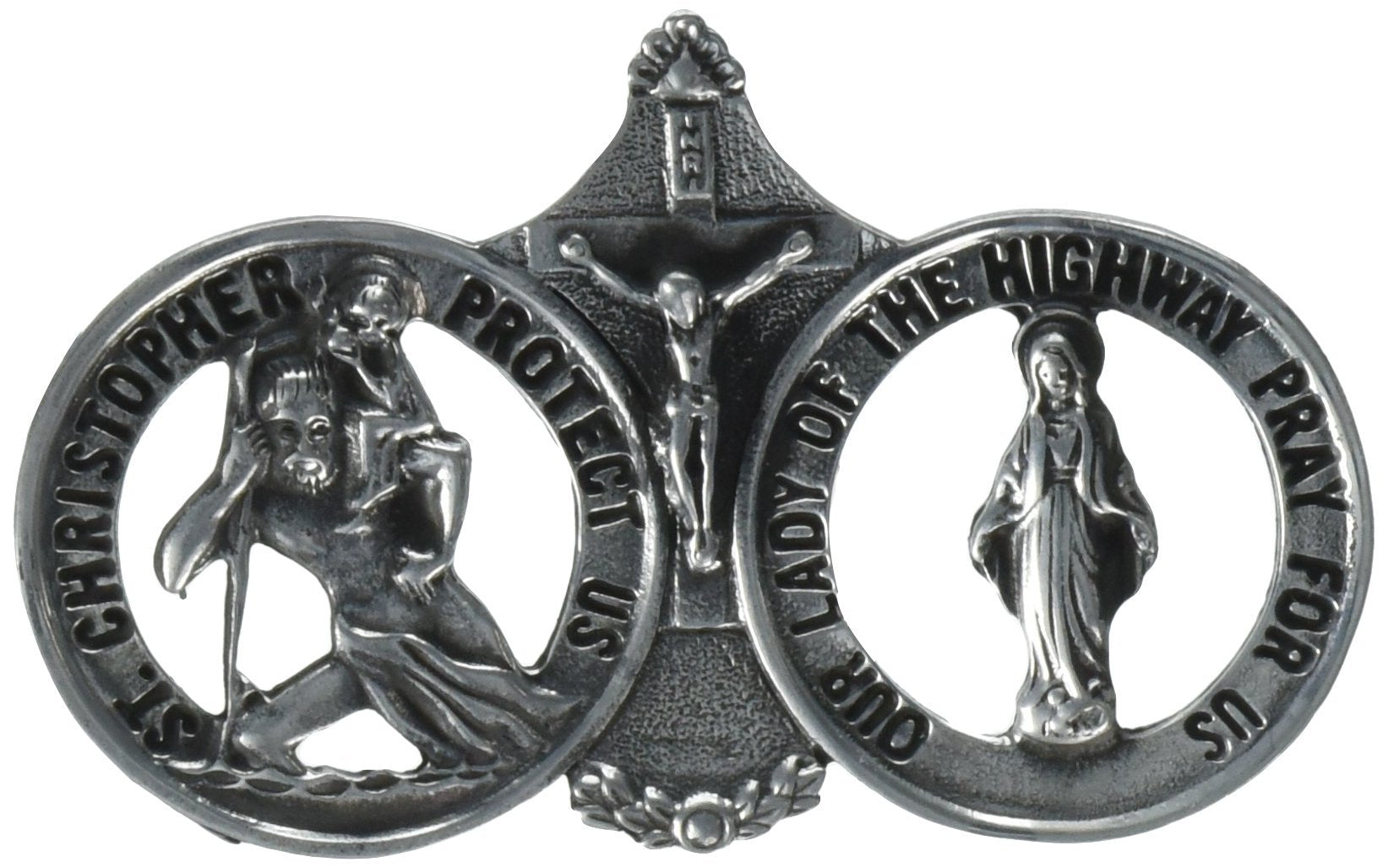 Cathedral Art Saint Christopher/Our Lady of Highway Auto Visor Clip KVC101