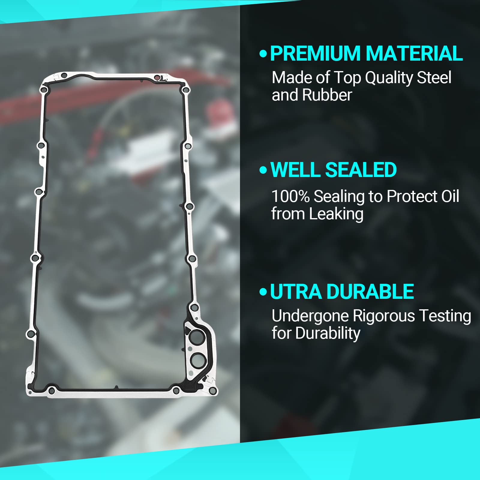 Oil Pan Gasket Set - Compatible With 4.8L 5.3L 6.0L 6.2L Chevy Silverado, Suburban, Tahoe, Trailblazer, Gmc Sierra, Yukon, Cadillac Escalade - Replace 12612350 Os30693R