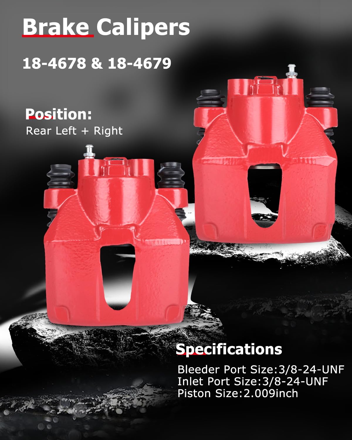 cciyu 18-4678 18-4679 Rear Left + Right Brake Calipers Without Bracket For Ford 1997-2004 For Lincoln 1998-2011