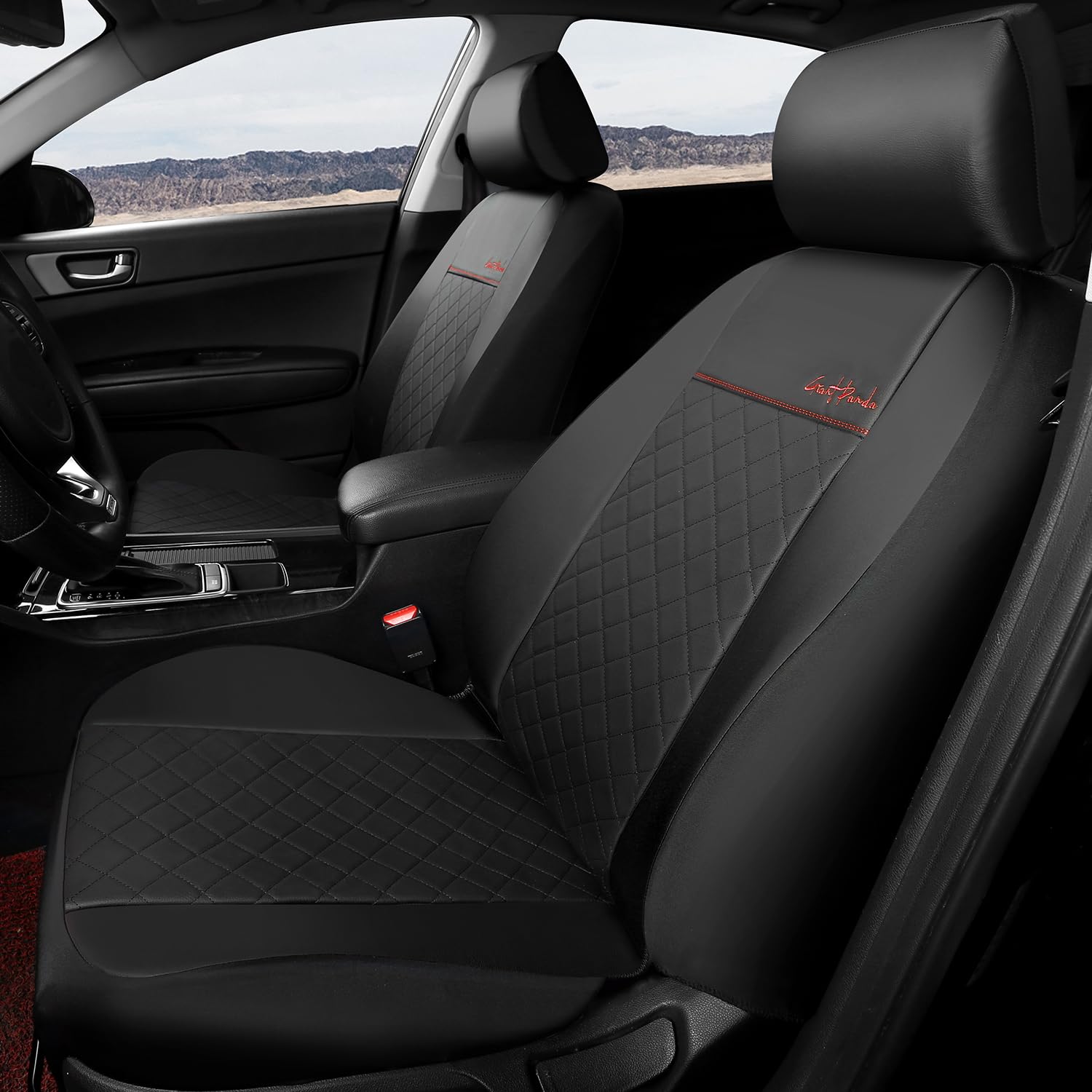 Giant Panda Front Car Seat Cover Custom Fit Toyota, Leather Bucket Seat Covers For Toyota Rav4 Camry Highlander Corolla Prius (B