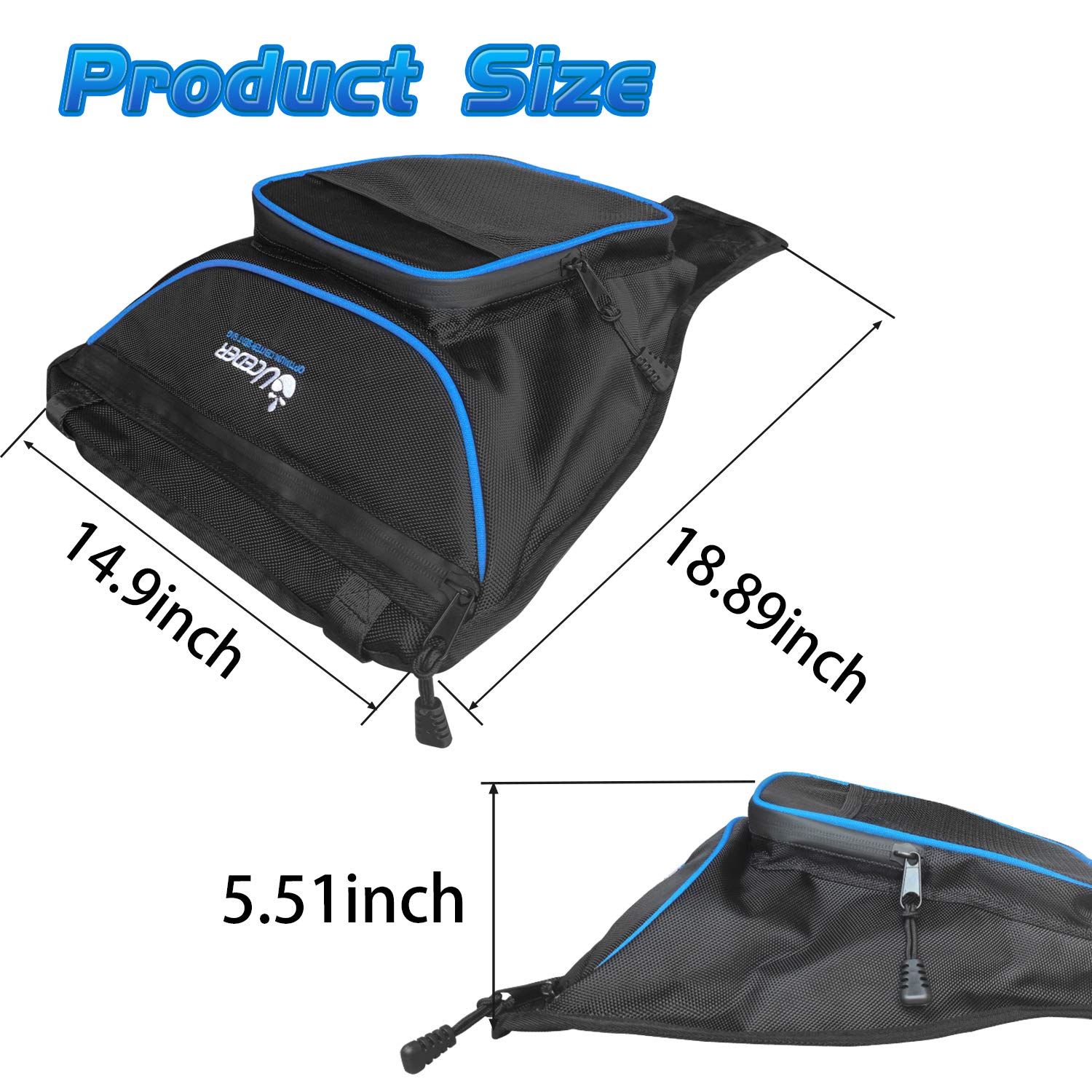 Uceder Rzr Storage Bag,Center Seat Storage Bag,Universal Rzr Accessories Fits For Polaris Razor 570 800 S 900 1000 Xp (Black)