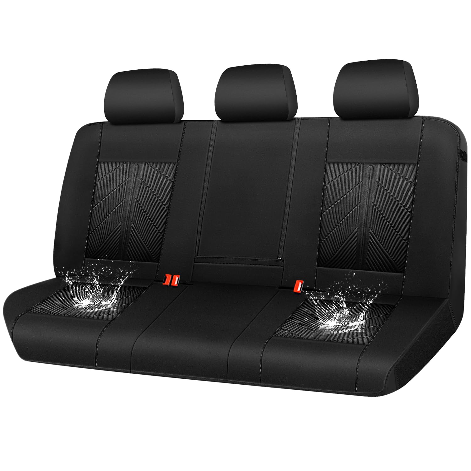 Car Pass 3D Neoprene Back Seat Cover, Waterproof Rear Seat Covers Universal Fit For Cars Sedans Trucks Vans And Suvs, Black