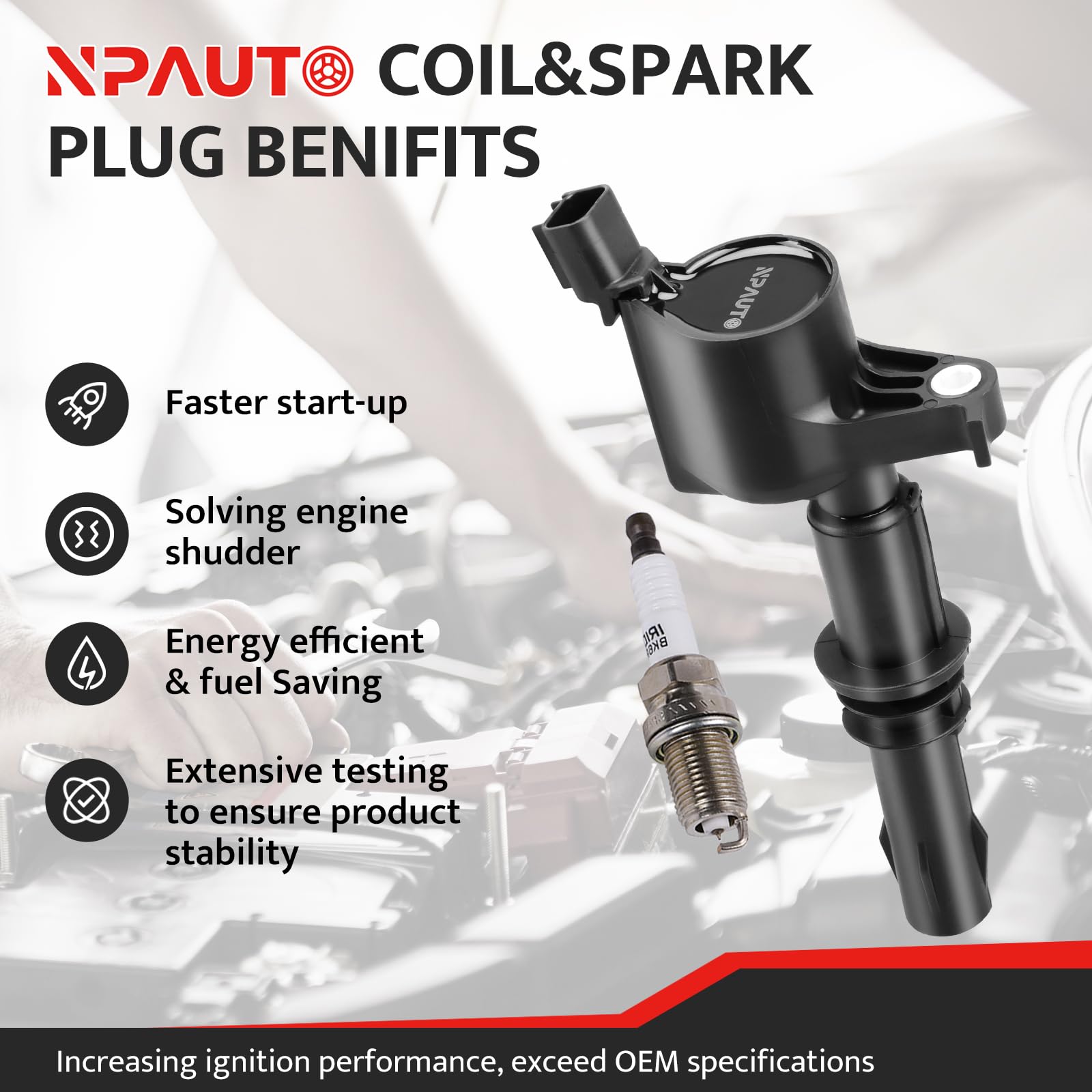 Ignition Coil Pack & Spark Plugs Replacement For 5.4 V8 2004 2005 2006 2007 2008 Ford Lincoln Expedition F150 F250 Super Duty Ex