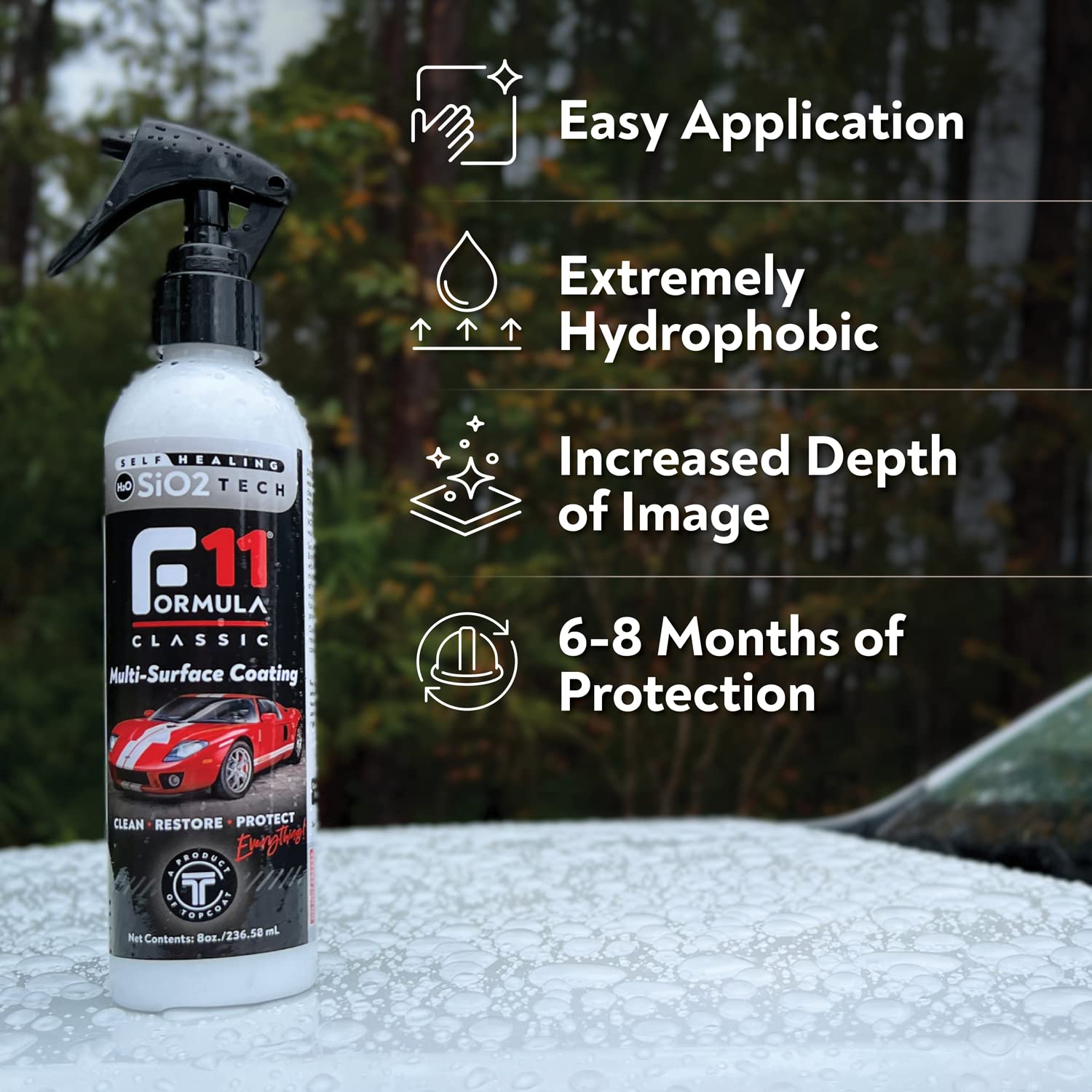 TopCoat F11 Polish & Sealer - 16 oz Water-Based Car Wax Alternative for Cars, Motorcycles, RVs & More
