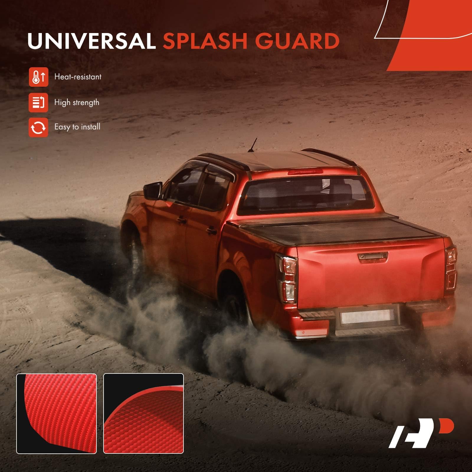 A-Premium 4 Pcs Red Universal Splash Guards Mud Flaps Mudflaps Mudguard Fender Flares for Car Sedan Coupe with Hardware Front and Rear