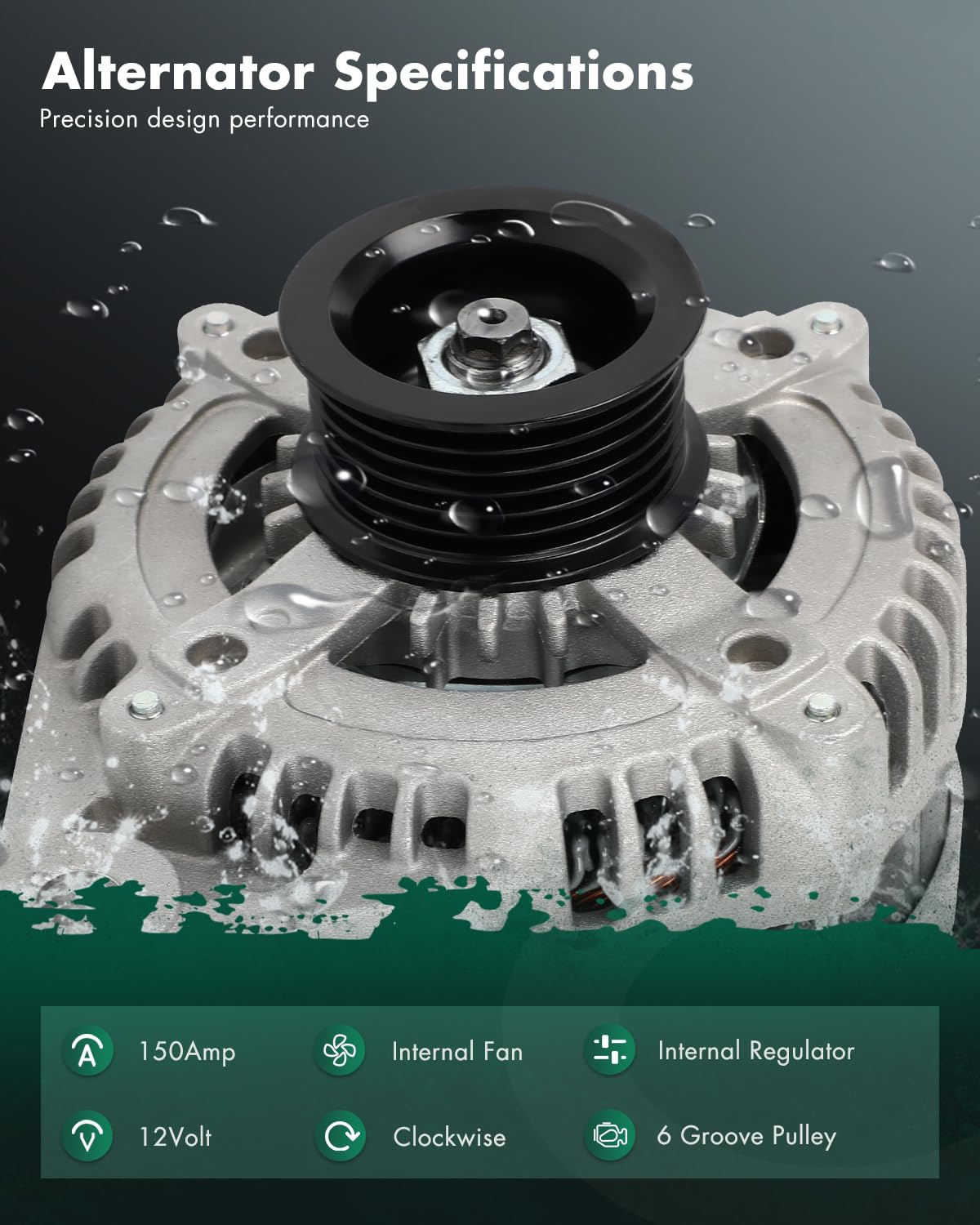 SCITOO High Output Alternator 150Amp 3.3L/3.5L/3.8L 11686 Replacement New for Hyundai for Azera 2012-2017,for Santa Fe 2013-2018