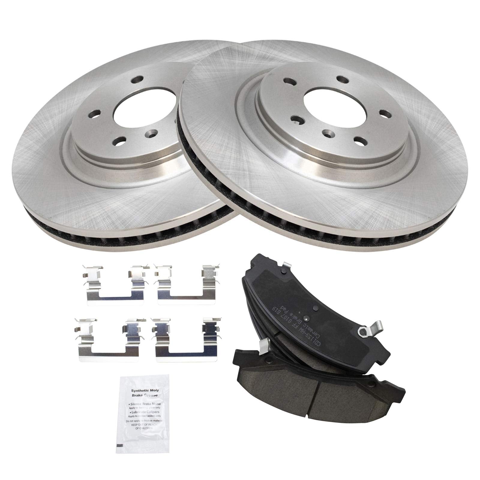 Trq Front Brake Pad & Rotor Kit Brake Pads Brake Rotor Ceramic Compatible With 2008-2009 Buick Lacrosse 2006-2011 Lucerne Cadill