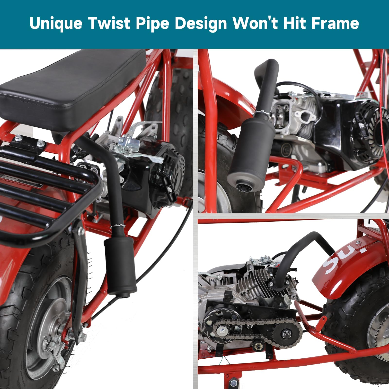 Fvrito 212Cc Exhaust Muffler Kit For Predator 196Cc 224Cc 6.5Hp Coleman Ct200U Bt200X Ct200U-Ex Kt196 Gx200 Tillotson Mini Bike