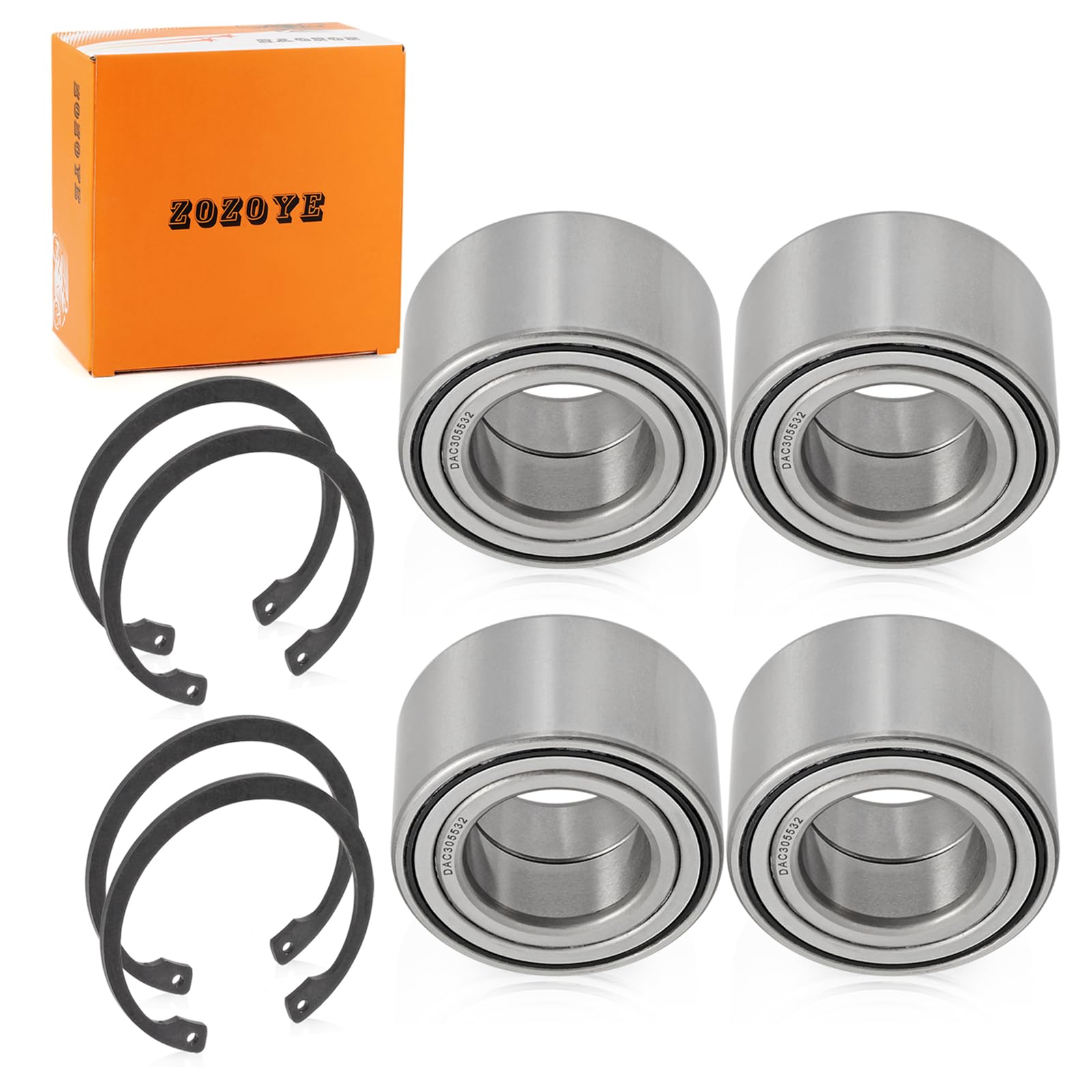Heavy Duty Front & Rear Wheel Bearing 30X55X32Mm + Circlip For Arctic Cat Atv 250 300 350 366 400 425 450 500 650 700 1000 2005-