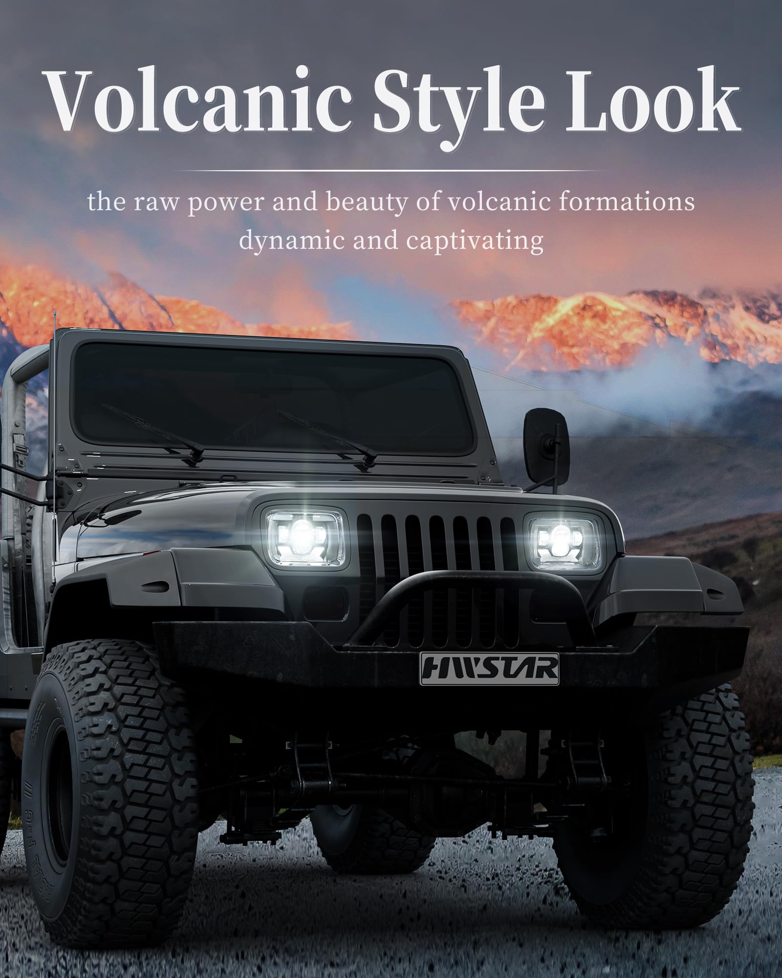 Hwstar 2022 New 180W 1000% Bright H6054 5X7 7X6 Led Headlights Compatible With Jeep Cherokee Xj Wrangler Yj [Emark Dot][Anti-Gla