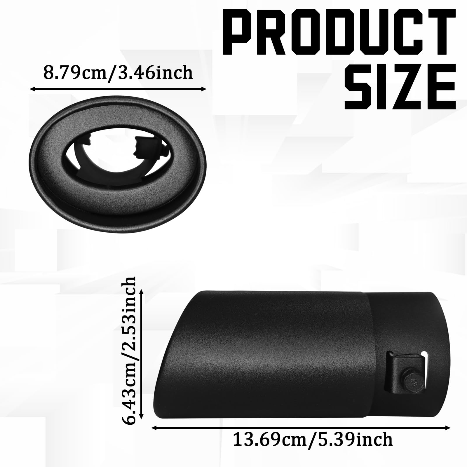 QKYS 2.5''-3.3'' Chrome Exhaust Tips Muffler Tips, Adjustable Straight Pipe Exhaust Kit Finish Exhaust Tailpipe, Universal Car E