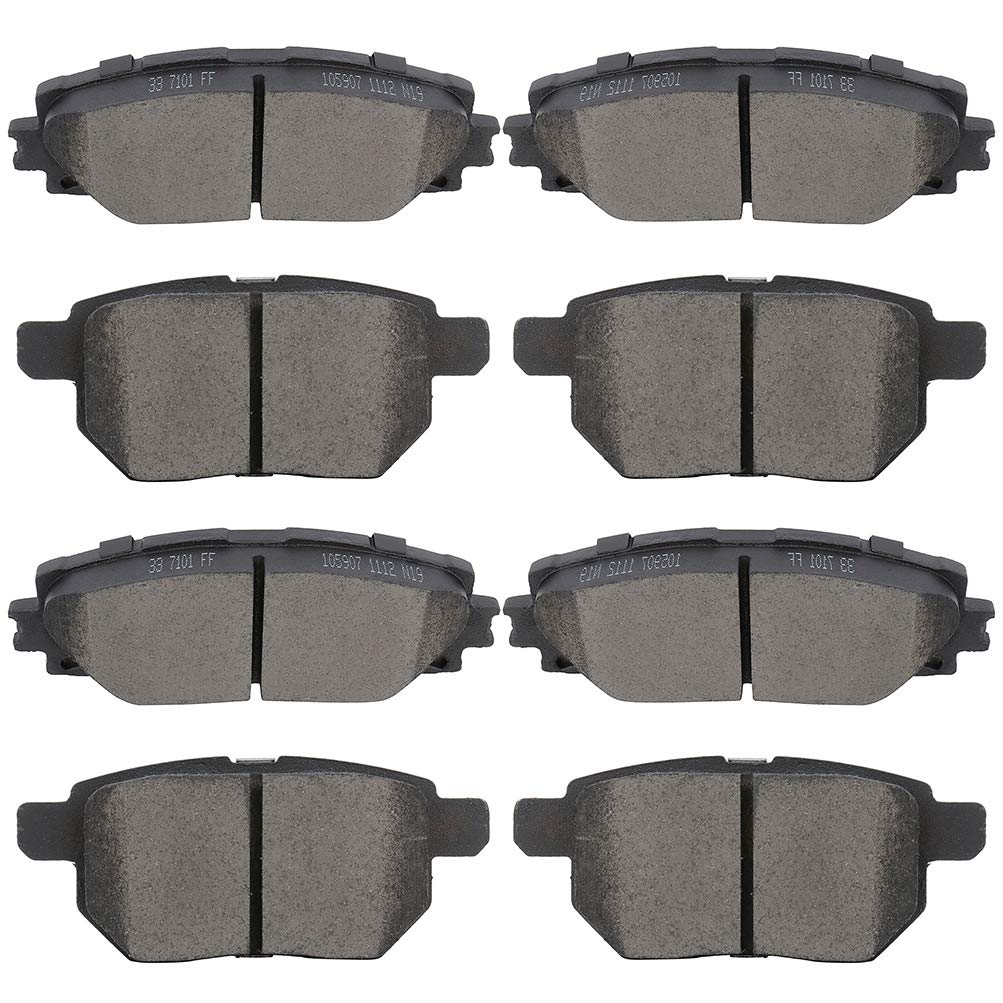 Cciyu D1184 D1354 Front & Rear Professional Ceramic Brake Pads Set Fit For 2018-2019 For Toyota Prius Prime,2017 For Toyota Priu