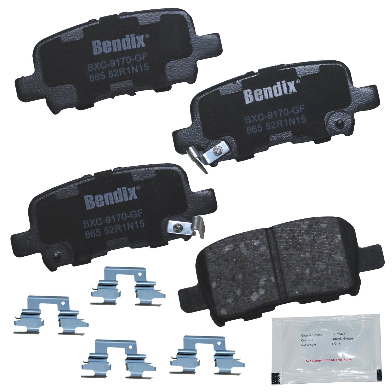 Bendix Priority1 Cfc865 Ceramic Rear Brake Pads For Acura Mdx 2006-2001, Honda Odyssey 2004-2002, Pilot 2008-2003