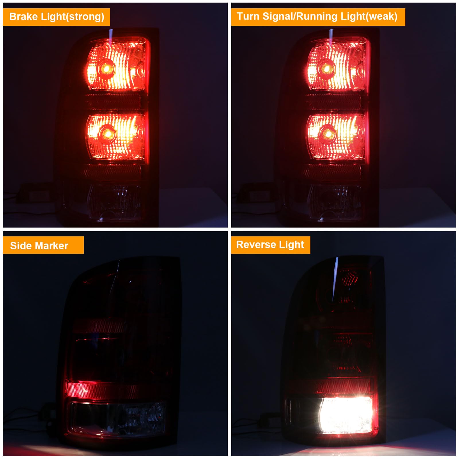 Nakuuly Tail Lights Compatible With 2007-2014 Gmc Sierra 1500 2500Hd 3500Hd Driver And Passenger Side Taillights Brake Signal As