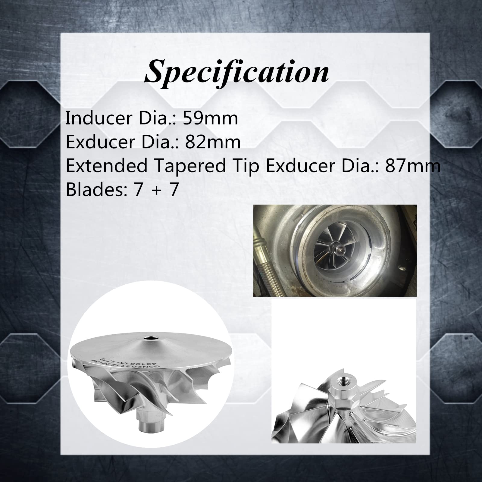 Billet Wick-Ed Wheel 2# Gt37 Ww0360 Compatible With 2003-2004 Fo-Rd F250 F350 Super Duty 6.0L Power-Stroke Diesel - Wick-Ed Whee