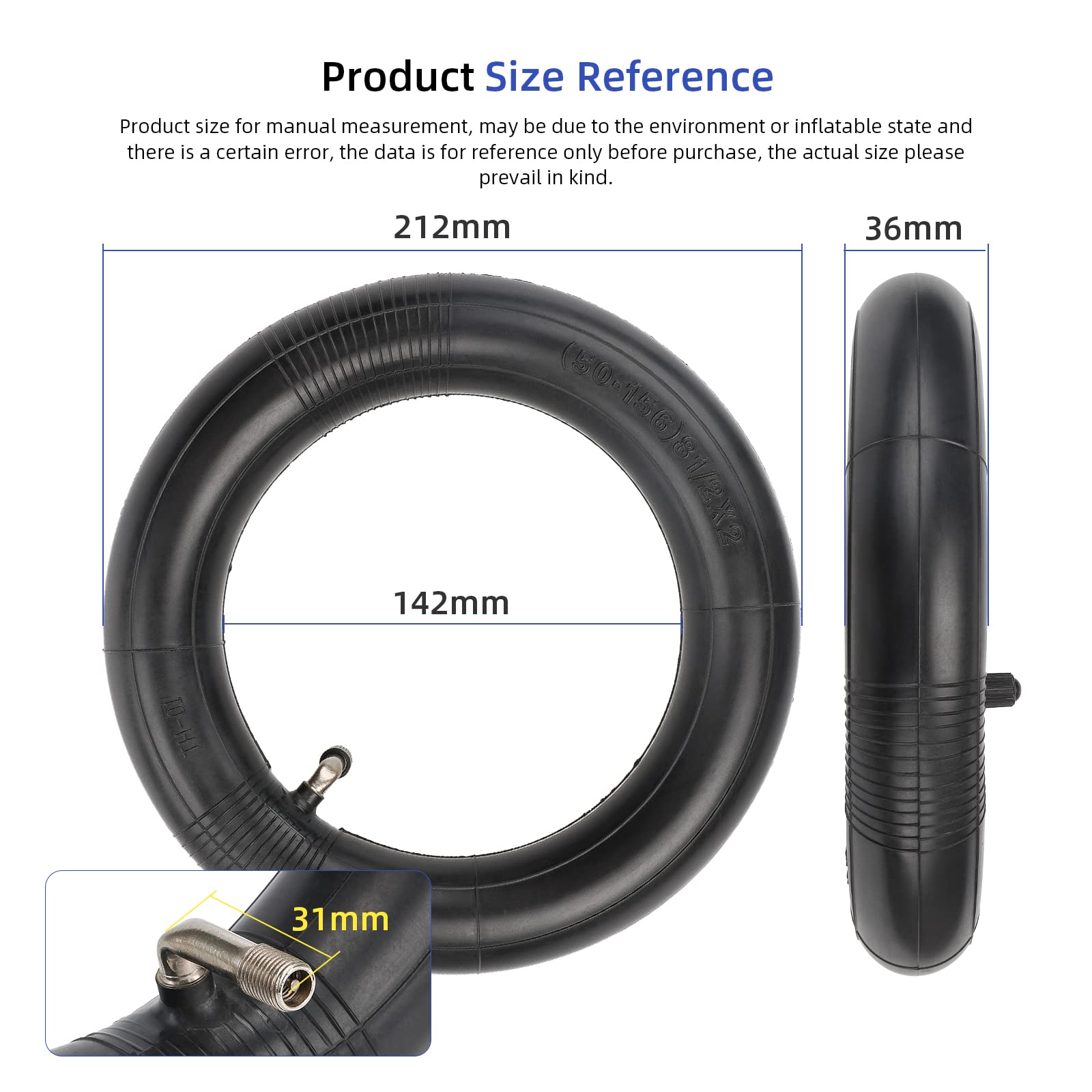 Ulip (2 Pack) 8.5 Inch Inner Tube With 90 Degree Wheel Tire Valve Stem Compatible For Dualtron Mini Dtmini Scooters And Other 8.5 Inch Scooter
