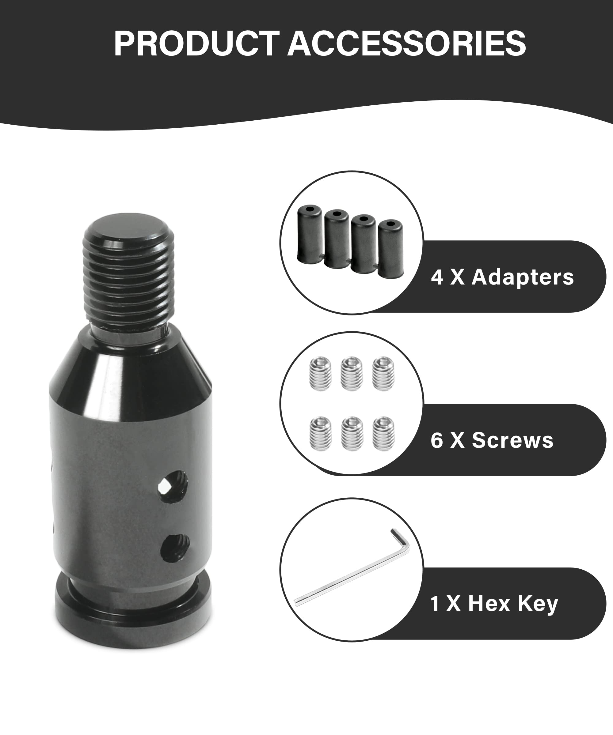 YAKEFLY Universal Gear Shift Knob Adapter,Aluminum Alloy Automatic Shifter Adapter Car Shift Knob Adapter,Shifter Knob Boot Reta