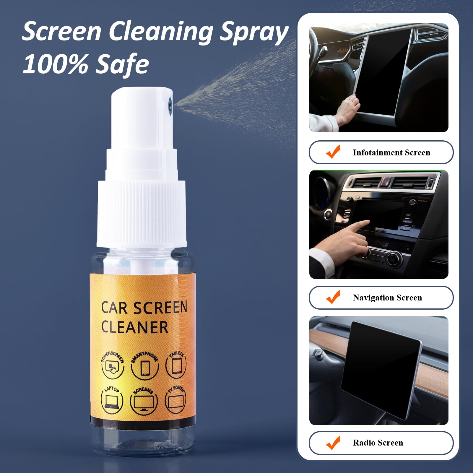 Wecleno Car Screen Cleaner, Car Interior Detailing Kit For Tesla, Benz, Bmw, Jeep, Honda, Car Touch Screen Cleaner For Removing