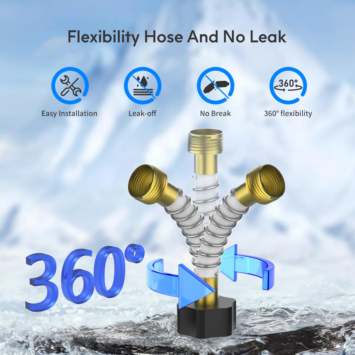 Lifefilter RV Inline Water Filter with Solid Brass 90 Degree Hose Elbow, Eliminates Stress and Strain On RV Water Intake Hose Fi