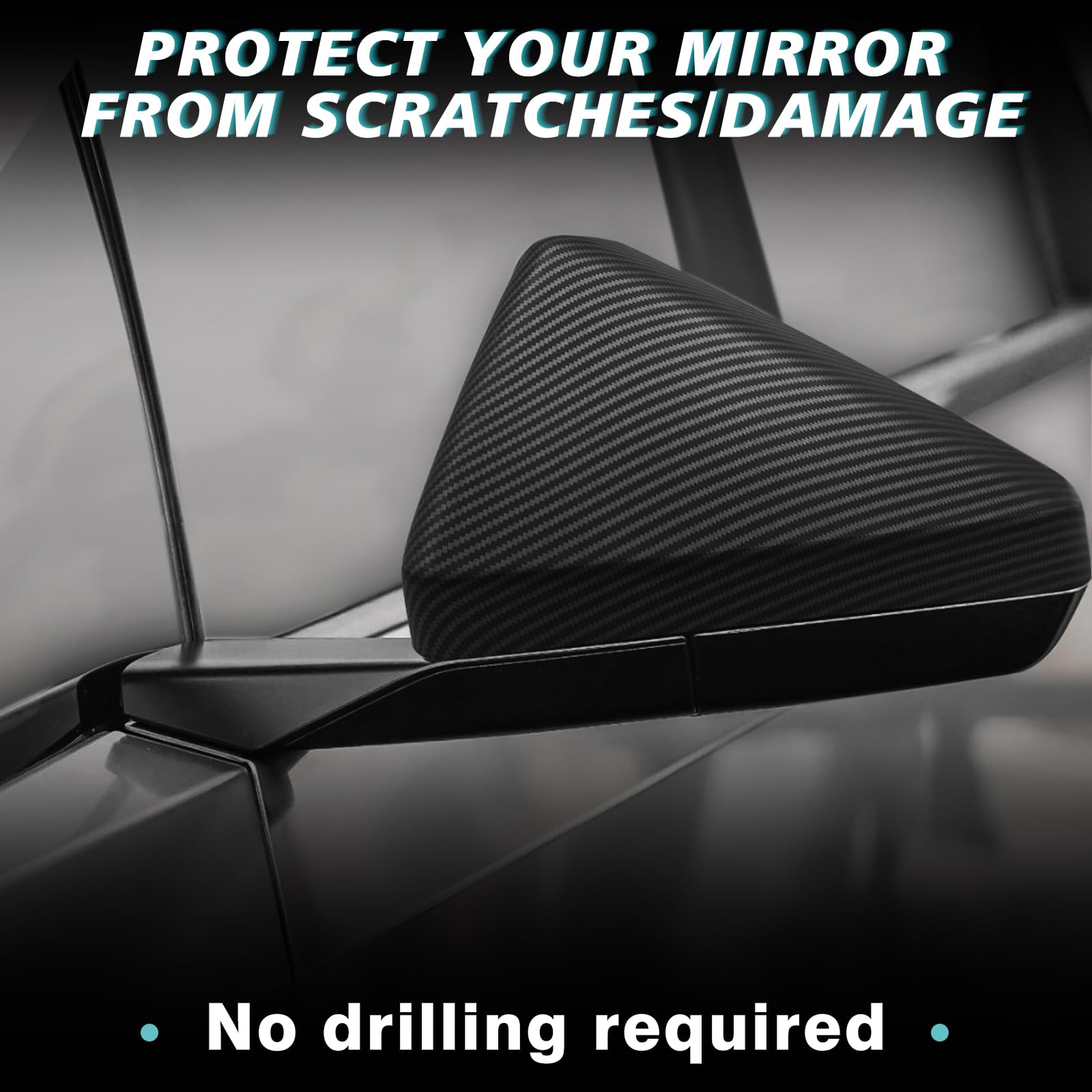 BestEvMod Door Side Rearview Mirror Cover Caps Protection Covers Direct Add-on Compatible with 2025 2024 Tesla Cybertruck Exteri