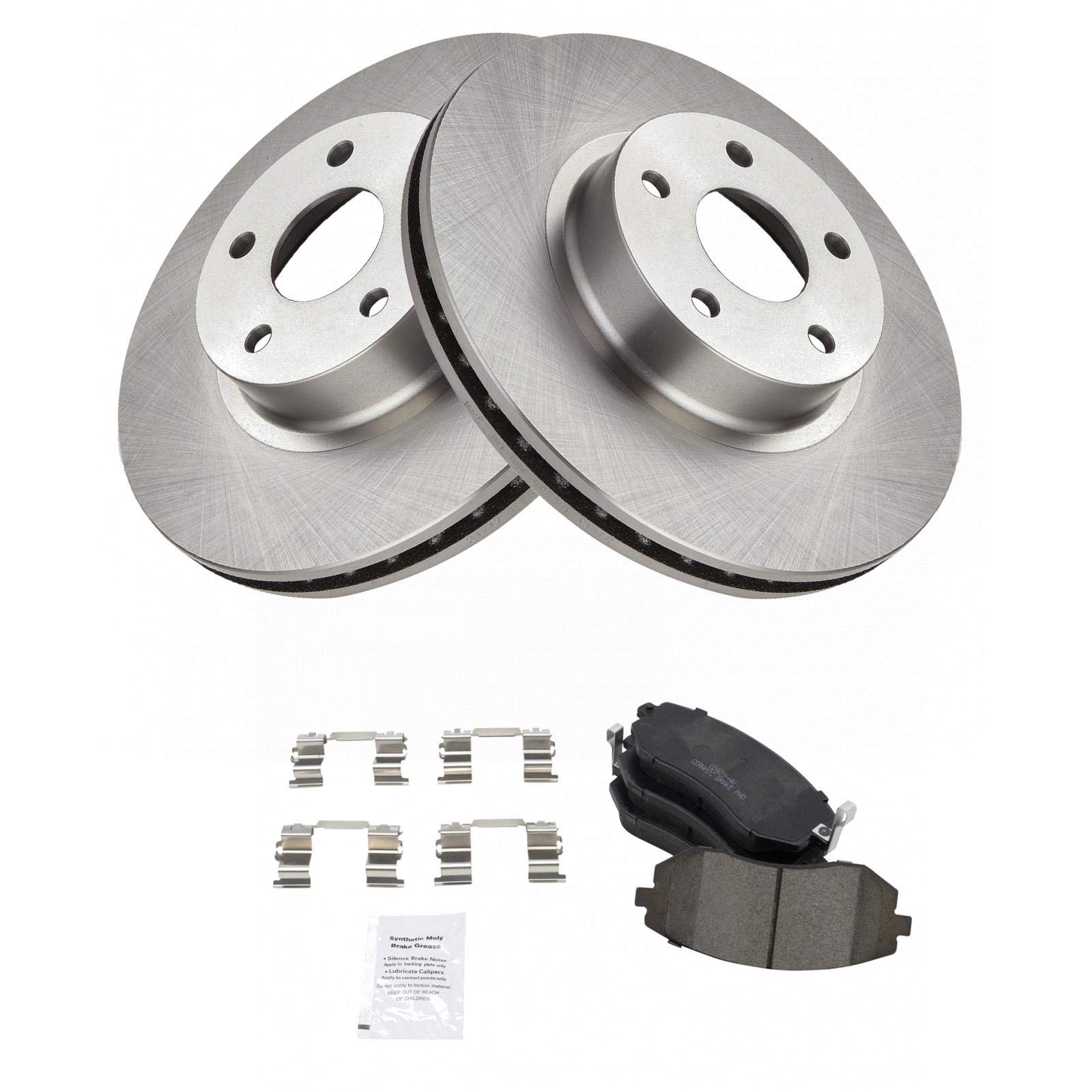 Trq Front Brake Pad & Rotor Kit Brake Pads Brake Rotor Ceramic Compatible With 2005-2006 Saab 9-2X 2002-2010 Subaru Impreza 2002