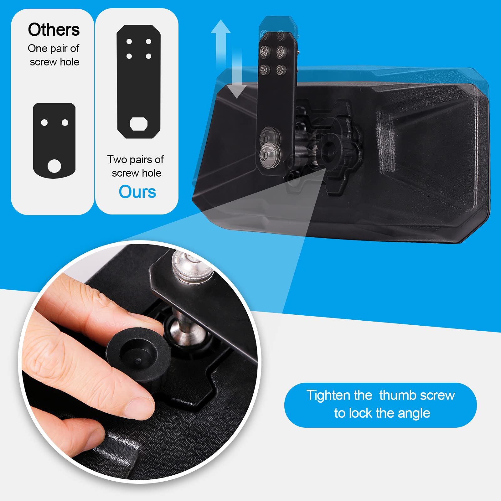 Utv Ranger Rear View Mirror And Side Mirrors Set Compatible With 2015-2024 Polaris Ranger 500 570 900 1000 Xp Crew Accessories W/Pro-Fit Profiled Tube Utv Center Mirror Accessories