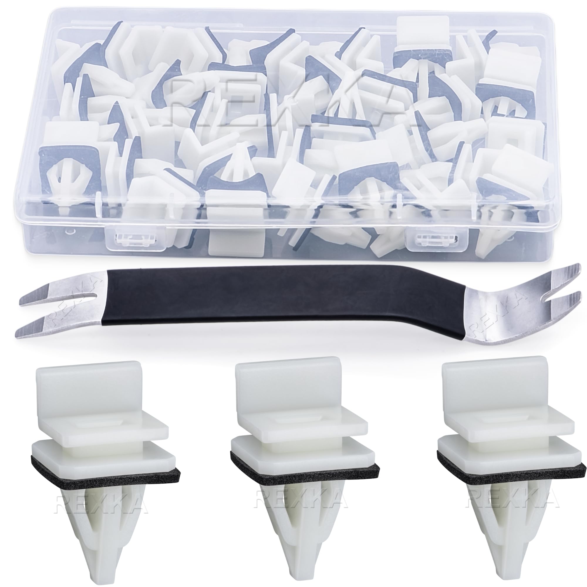 Rexka 26Pcs Rocker Panel Moulding Clip For Honda Acura 91513-Sm4-000 Accord Civic Del Sol Cr-V Element Odyssey Pilot Prelude Cl