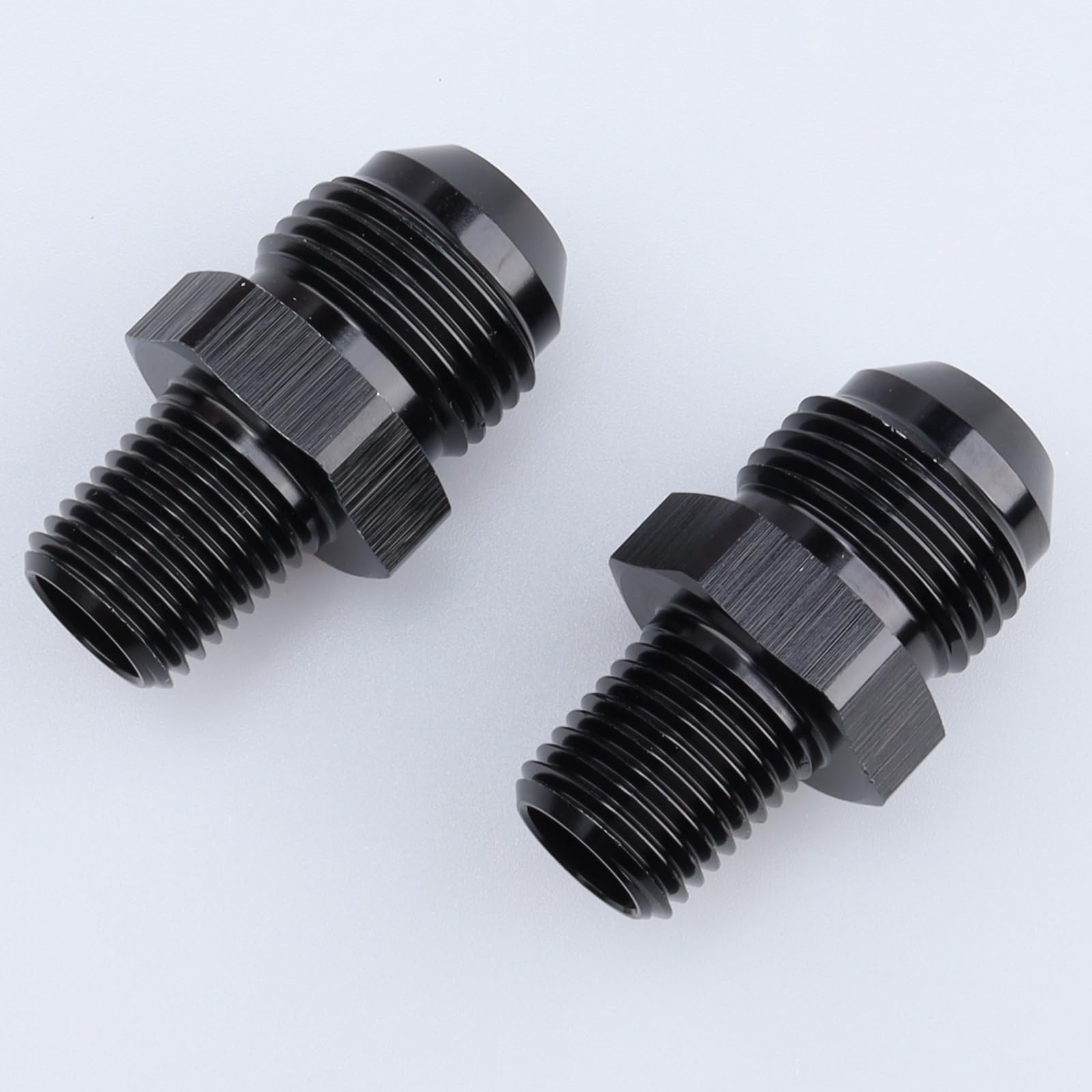 Ac Performance Male 3/8'' Npt To -10 An Flare Adapter Straight Aluminum Black, Pack Of 2
