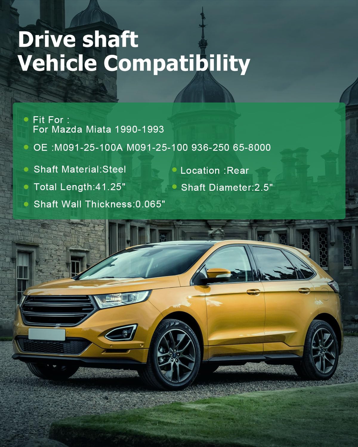 SCITOO?41.25''?Steel Rear Driveshaft Assembly Drive Shaft Prop Shaft For Mazda Miata 1990-1993,OE# M091-25-100A M091-25-100 936-