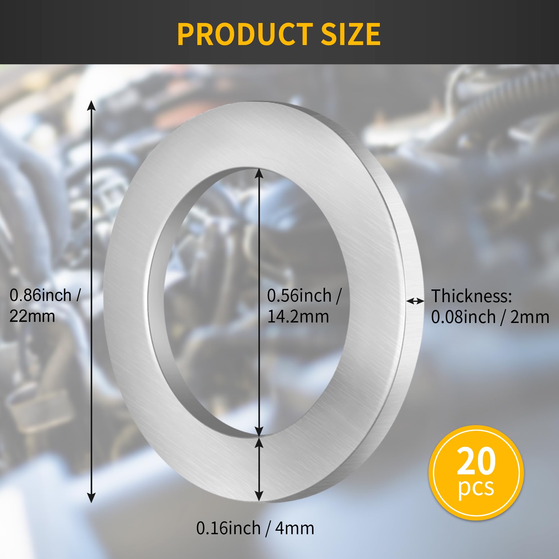 luxlead 20 PCS Oil Drain Plug Crush Washers Gaskets Seals Compatible with Hon-da Accord Civic CRV CR-V Acura Odyssey Pilot Fit R