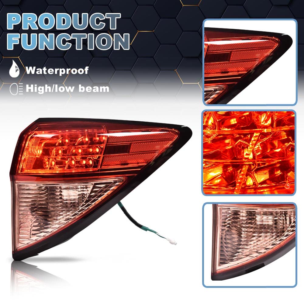 Pit66 Tail Light, Compatible With 15-19 Honda Hr-V Outer Tail Lamp Right