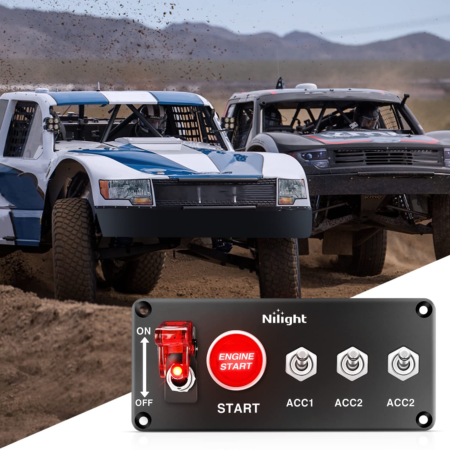 Nilight Ignition Rocker Switch Panel 12V 5 In 1 With Engine Push Button Toggle Switches With Relay Wiring Harness Led For Rv Tru