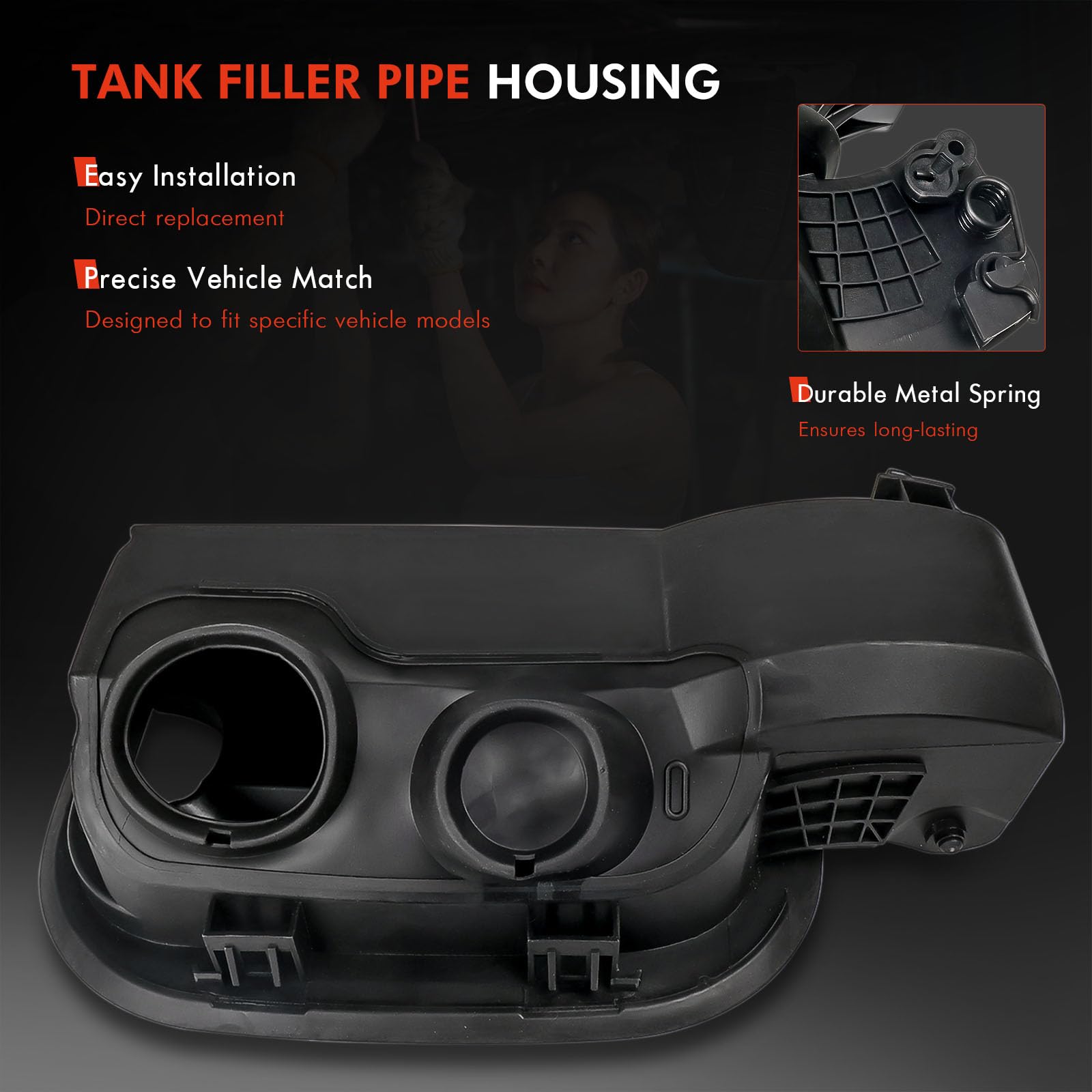 84745944 Fuel Tank Filler Pipe Housing Fit for Chevy Silverado 1500 2019-2024 Only Fit Chevrolet Gas 6'6'' Bed, Gas Cap Fuel Doo