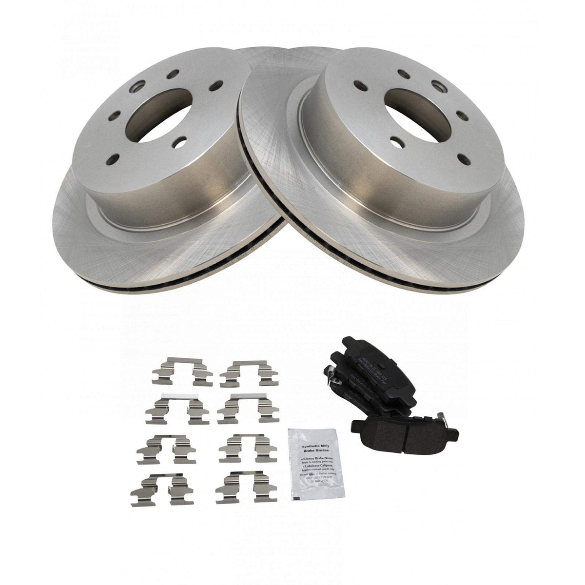 Trq Rear Brake Pad & Rotor Kit Brake Pads Brake Rotor Semi-Metallic Compatible With 2003-2005 Infiniti G35 Nissan 350Z 2011-2023