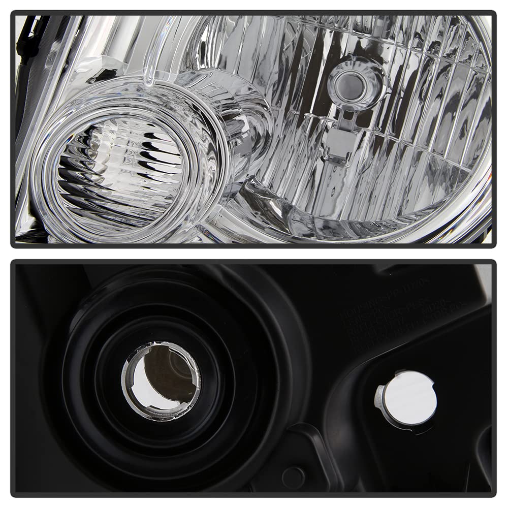 Acanii - For 2008-2012 Ford Escape Chrome Housing Headlights Headlamps Assembly Replacement Driver & Passenger Side