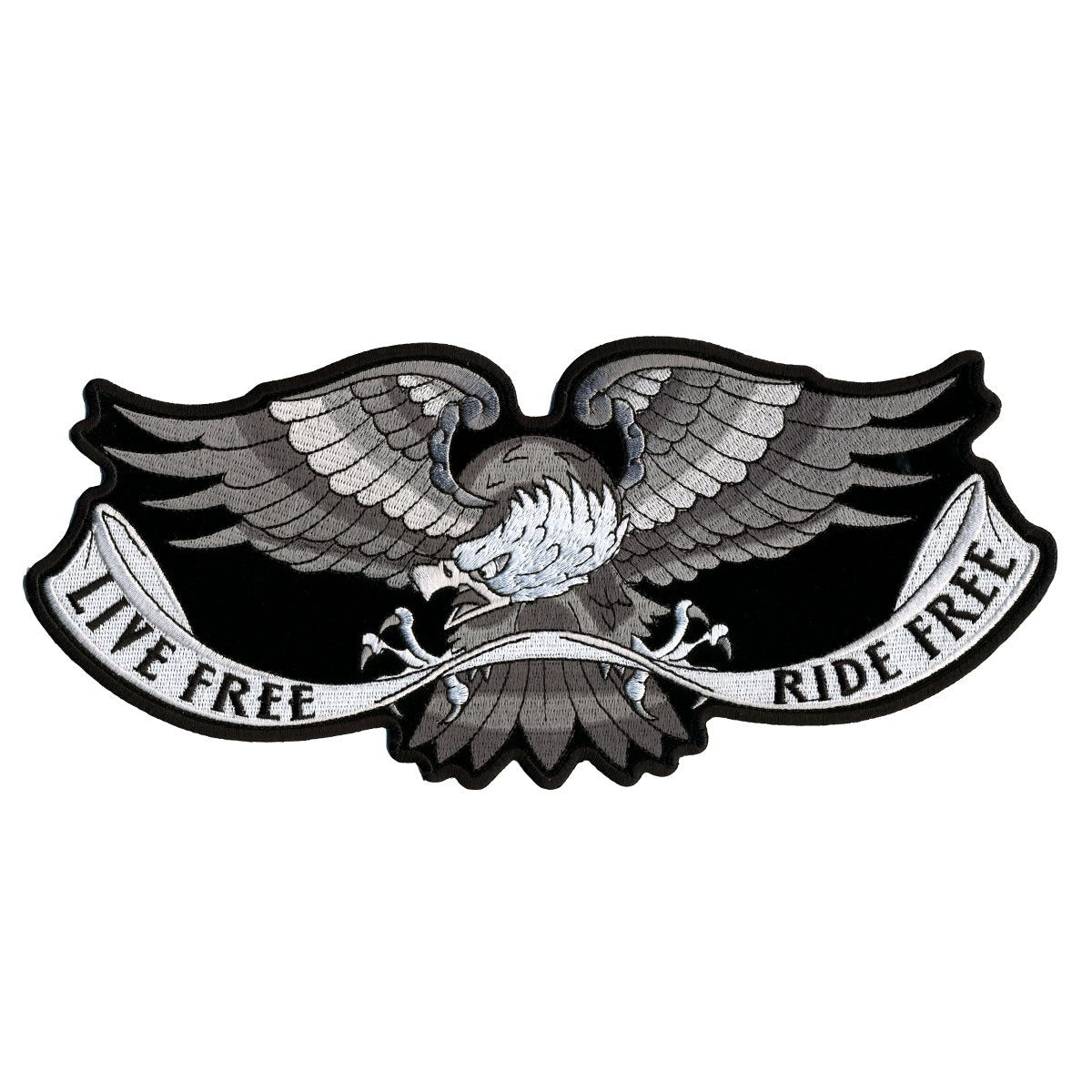 Hot Leathers Live Free Eagle Patch (11'' Width X 5'' Height)