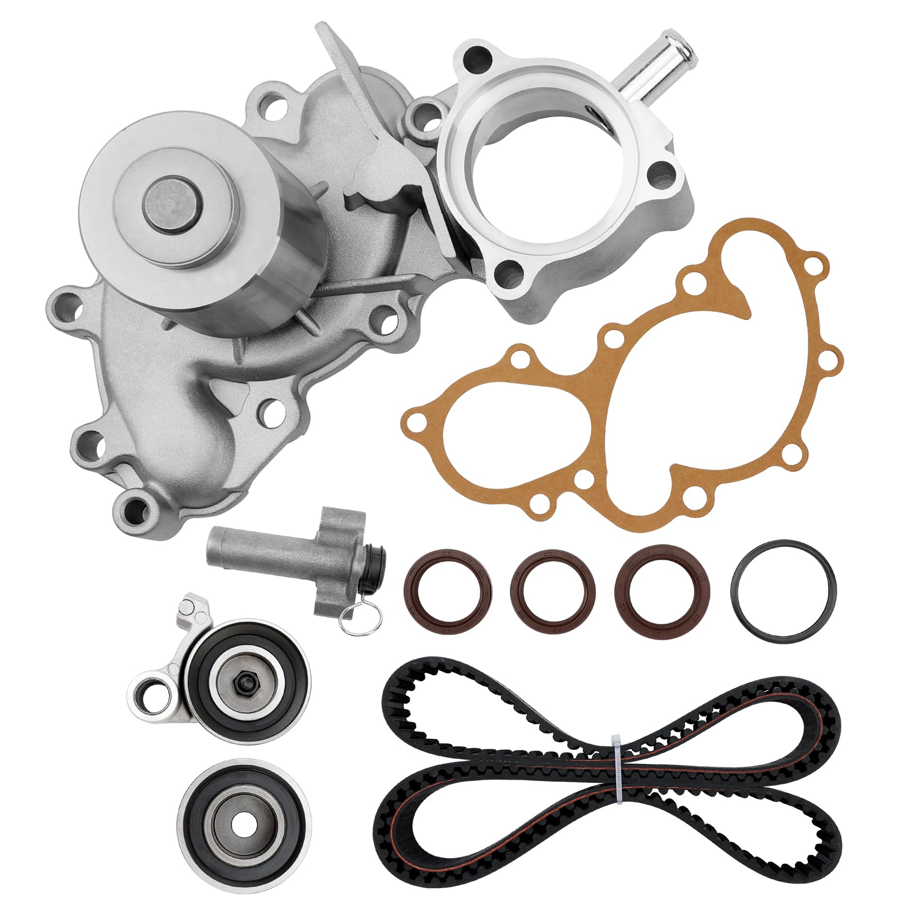 Engine Timing Belt Kit with Water Pump, Compatible With 1995-2004 Toyota 4Runner, T100, Tacoma, Tundra 3.4L V6 DOHC 24V 5VZFE, R