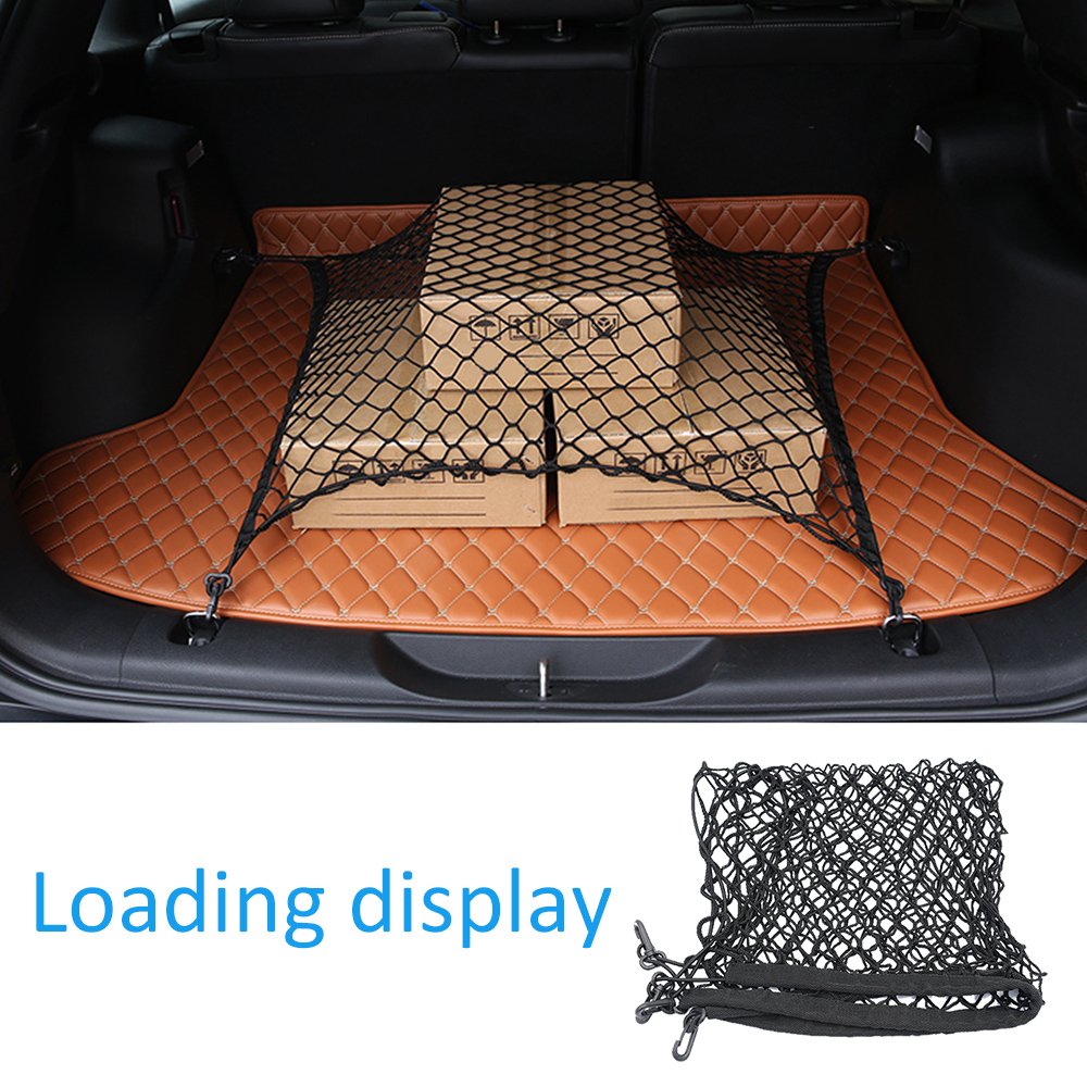 Mictuning Upgraded 41 X 30 Inch Cargo Net Auto Trunk Rear Cargo Organizer Elastic Mesh Net Holder - Universal Fit For Suv Truck