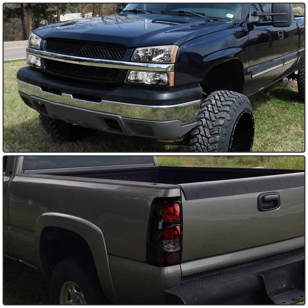 Dwvo Headlights + Taillight Combo Compatible With 03-06 Chevy Silverado 1500/2500Hd 05-06 Silverado 1500 Hd 03-04 Chevy Silverad