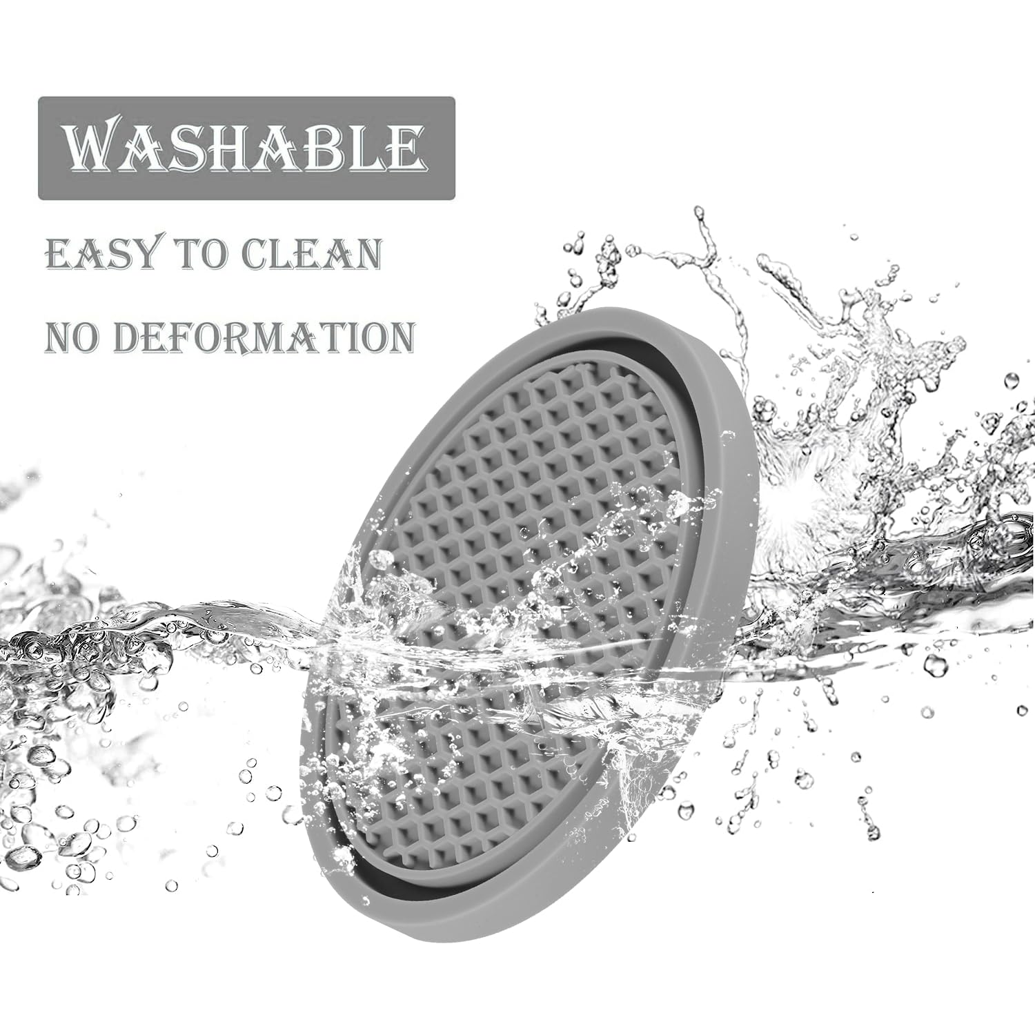 Singaro Car Cup Coaster, 4Pcs Universal Non-Slip Cup Holders Embedded In Ornaments Coaster, Car Interior Accessories, Gray