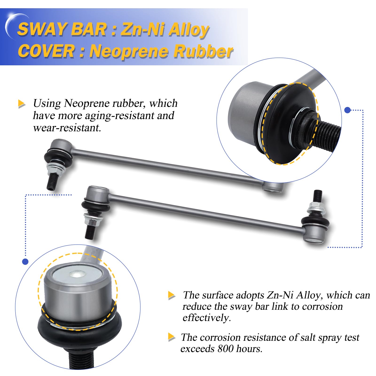 Zinc Nickel Alloy-Stabilizer Sway Bar Links For 2007-2021 Nissan Altima Maxima Murano Pathfinder Quest Rogue Rogue Select Rogue
