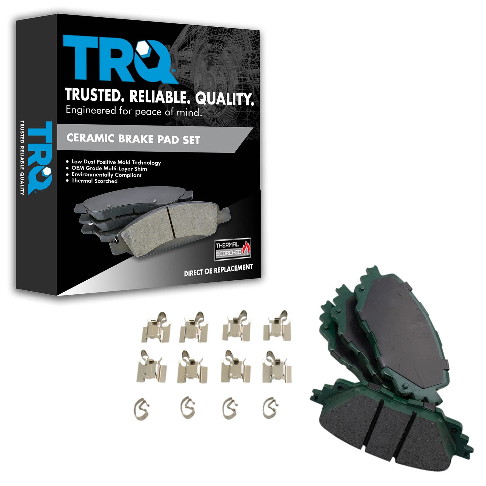 TRQ Front Brake Pads Ceramic Compatible with 2017-2019 Alfa Romeo Giulia 2017-2020 Fiat 124 Spider 2016-2019 Mazda MX-5 Miata