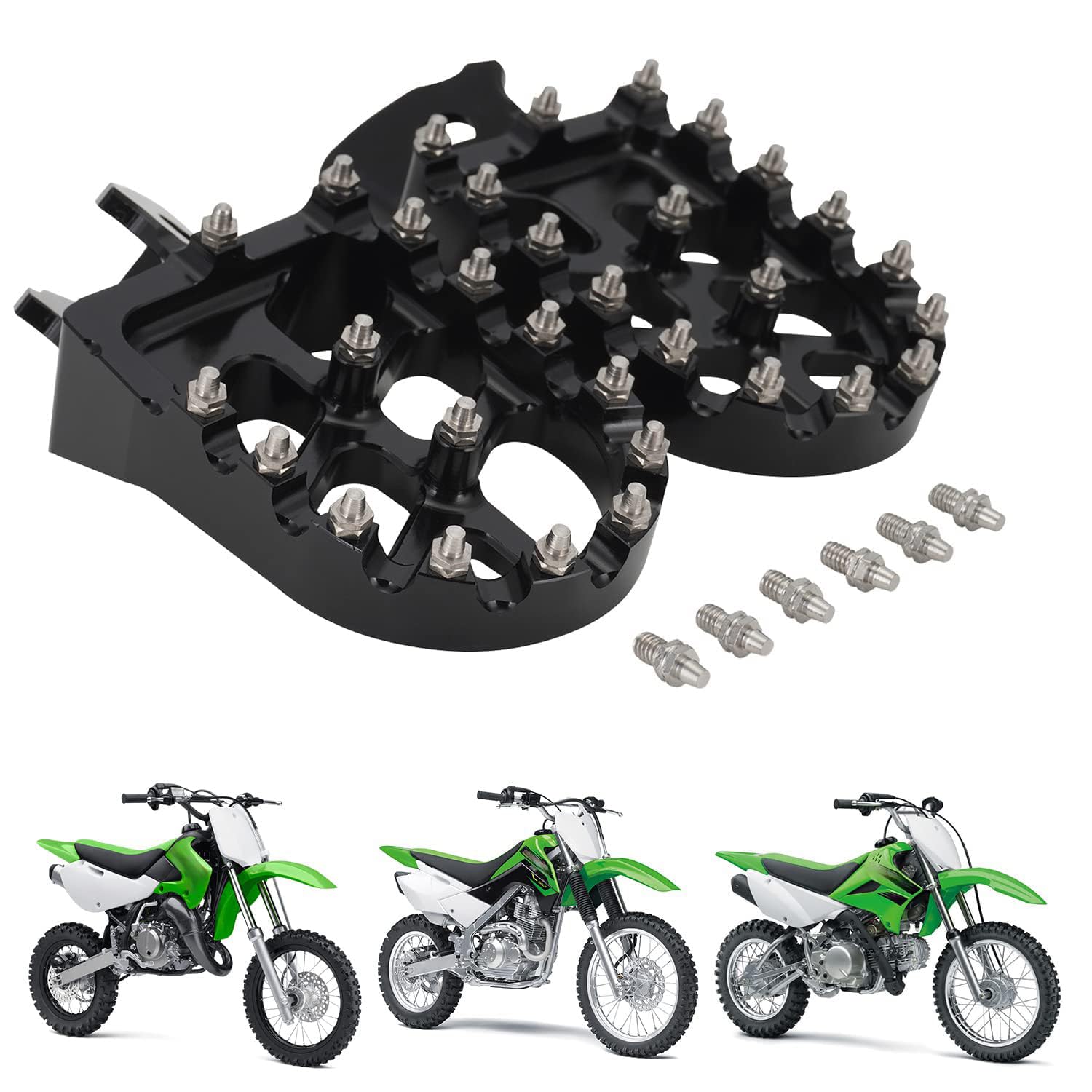 AnXin Dirt Bike Foot Pegs Motorcycle Footpegs Foot Pedals Rests CNC for KLX 110 KLX110 2002-2023 KLX110L 2010-2023 KX60 1998-200