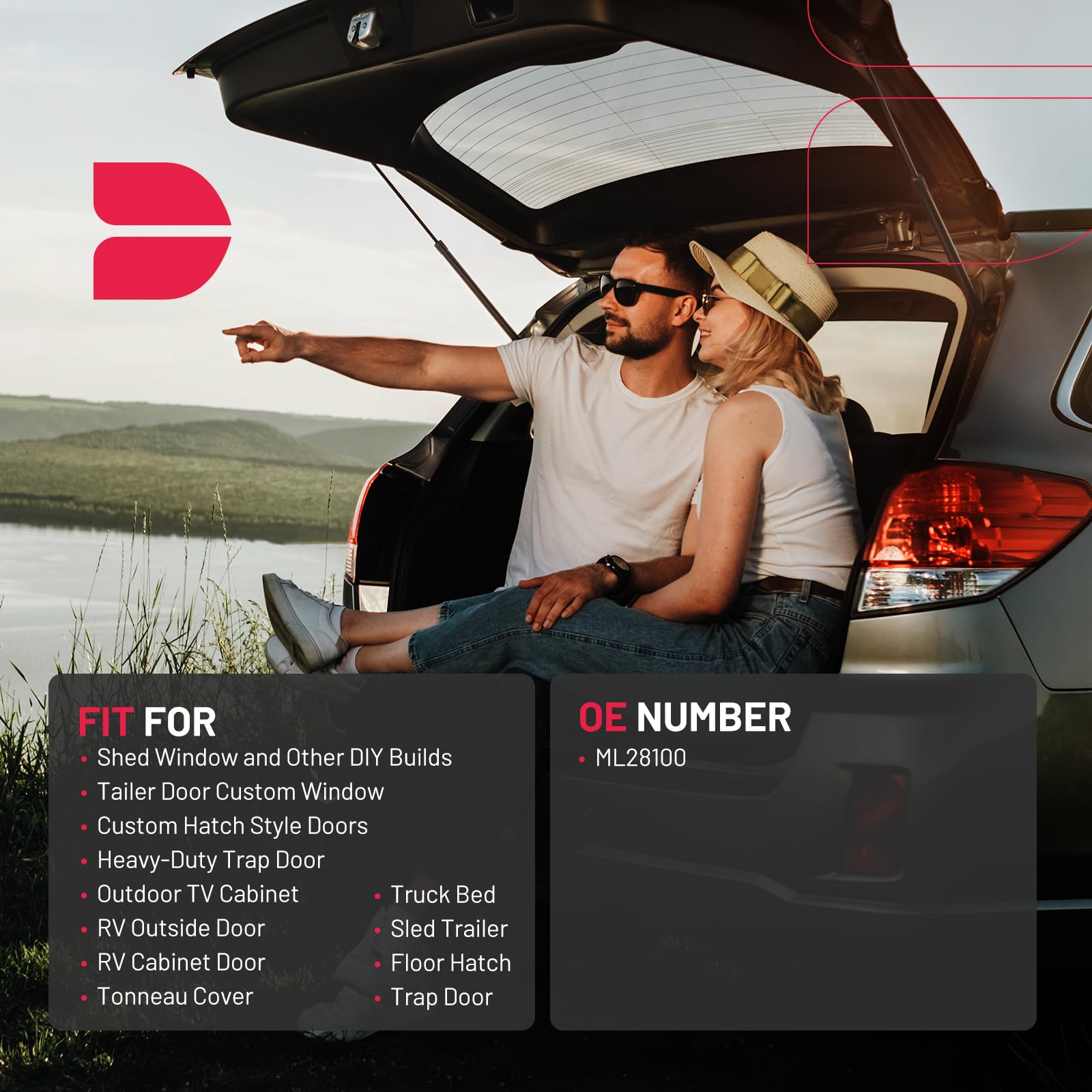 Bdfhyk Ml28100 30.9Inch 100Lbs (445N) Gas Shocks Struts Lift Support For Truck Bed, Tonneau Cover, Floor Hatch, Tailgate, Rv Out