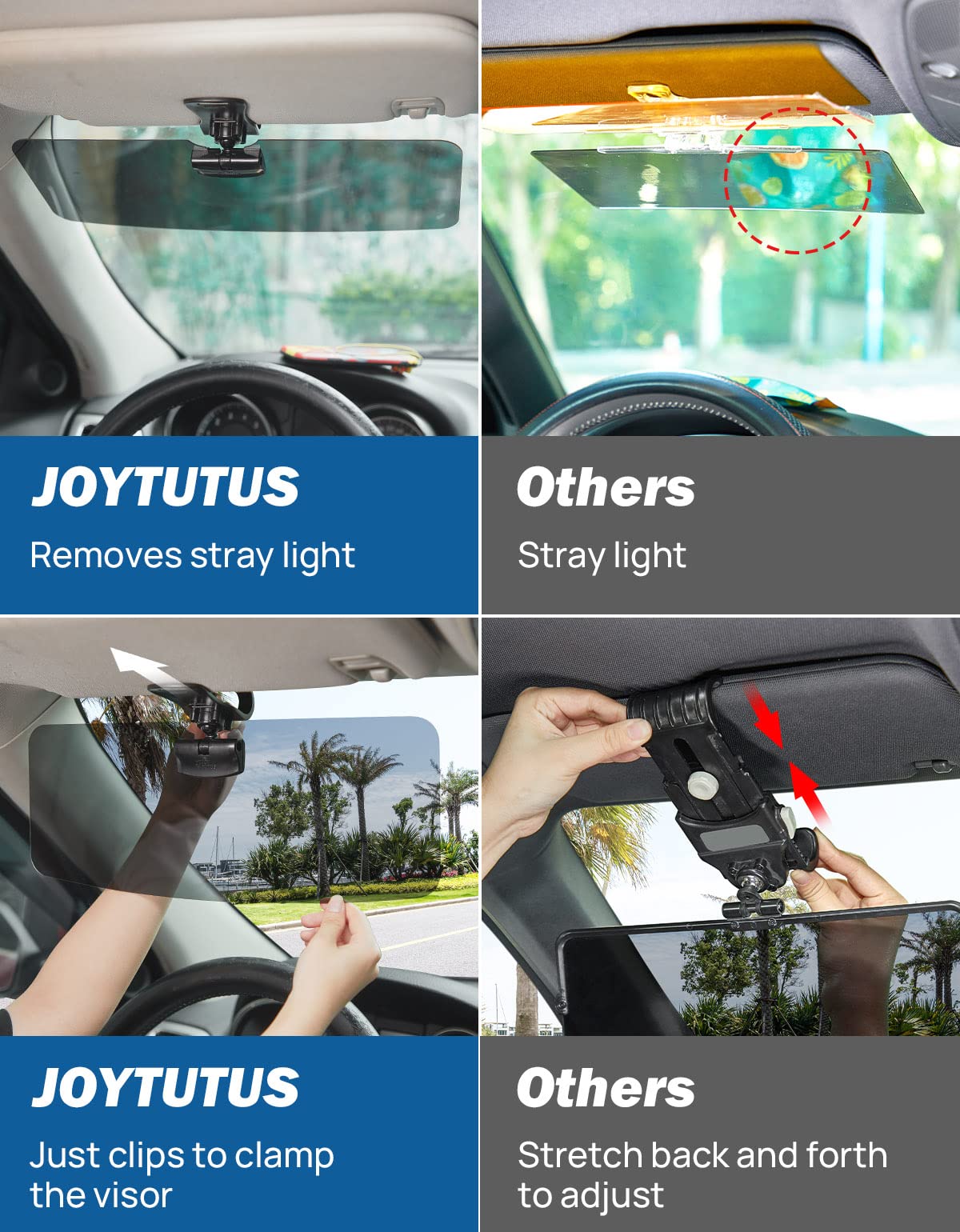 JOYTUTUS SUV Sun Visor Extender, Polarized UV400 Anti-Glare Protection, Medium Size, 1 Pack, Model A1916