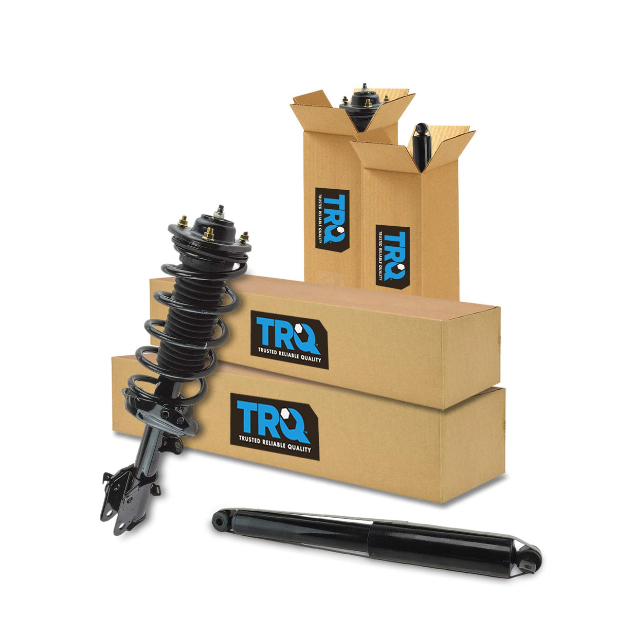 Trq Front And Rear Complete Strut Assembly & Shock Absorber Kit Complete Strut & Coil Spring Assembly Compatible With 2008-2010 